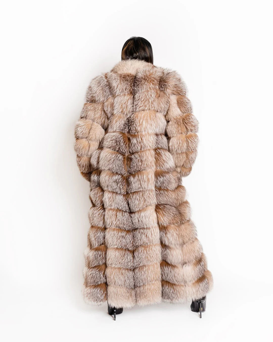 （✔️Free shipping）Crystal Fox Full Length Fur Coat/Vest