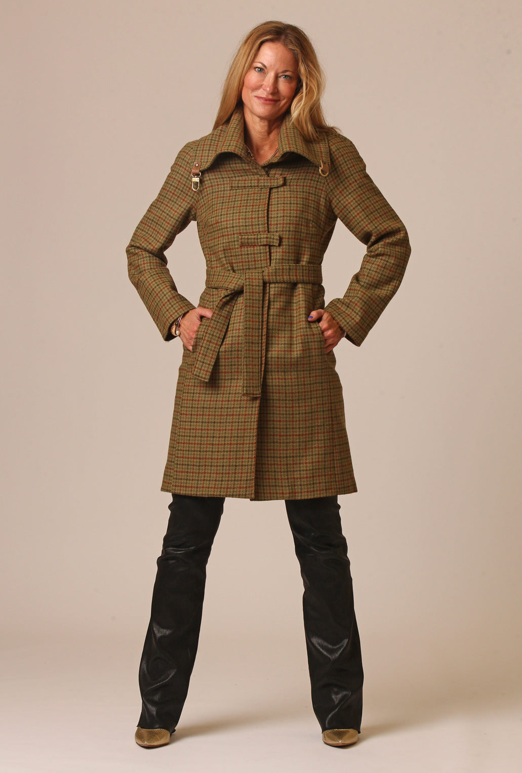 PLAID CROSSBAR RAGLAN COAT