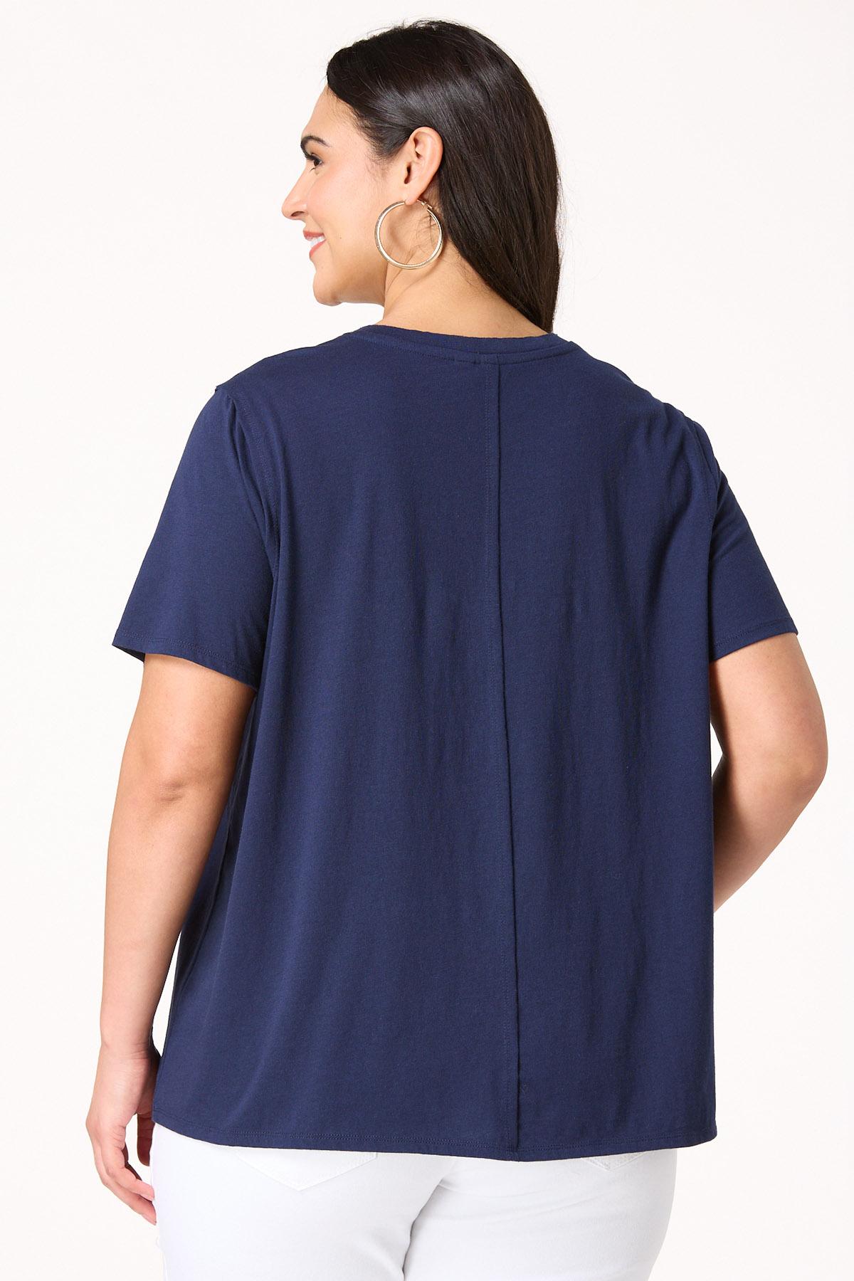 Plus Size Textured Usa Graphic Tee