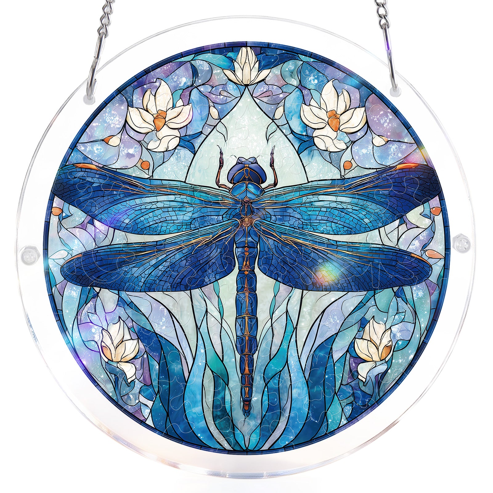 Moonlit Dragonfly Light Suncatcher-Acrylic Window Art