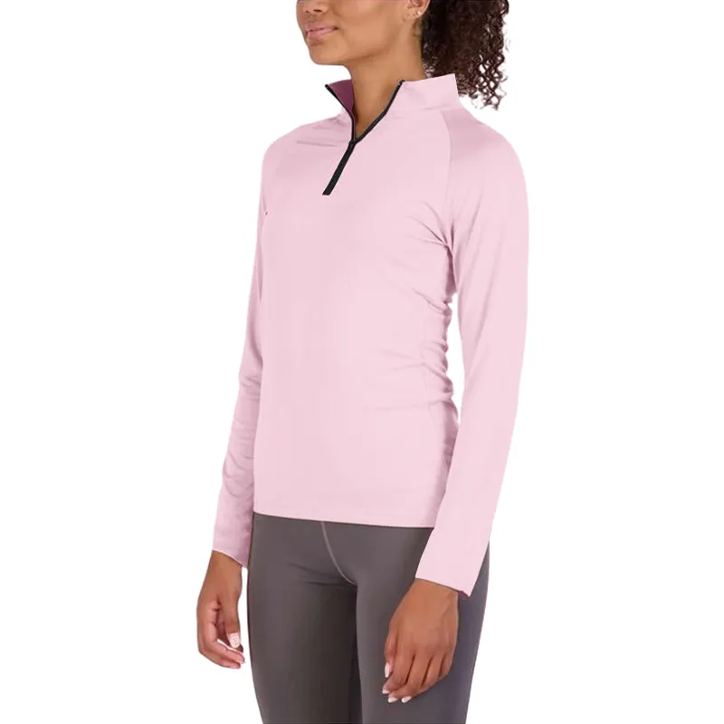 Womens Dry-Fit Long Sleeve Quarter Zip & Full Zip Up Hoodie Workout Jacket (Available in Plus)