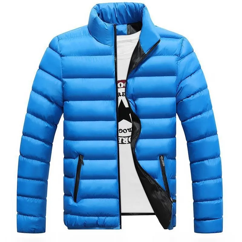 Autumn Winter Thickened Sports Cotton Jacket Men Stand Collar Cardigan Outdoor Cotton Coat