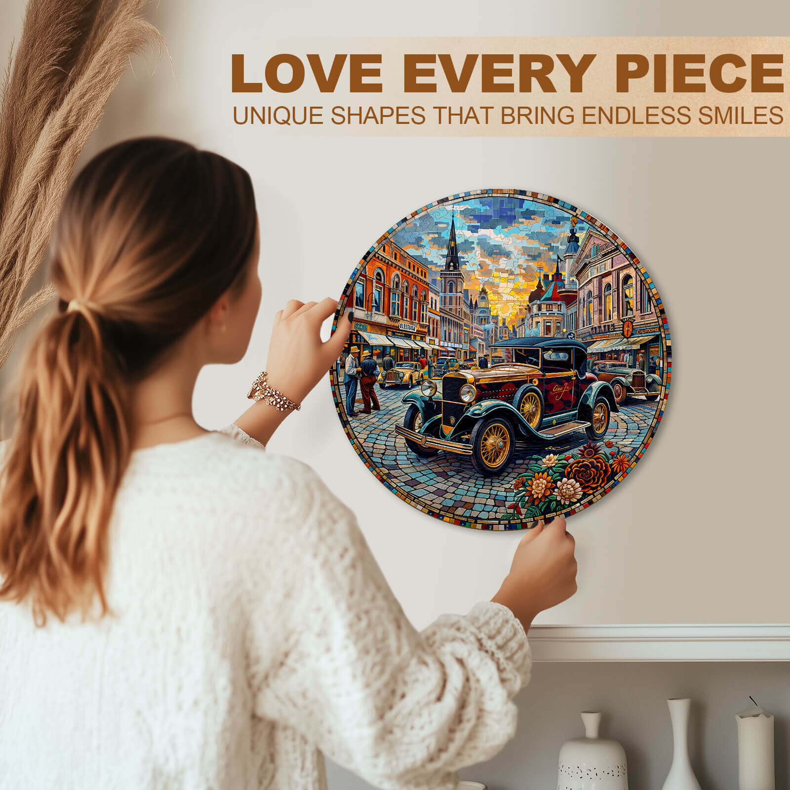 Retro Street Wooden Jigsaw Puzzle