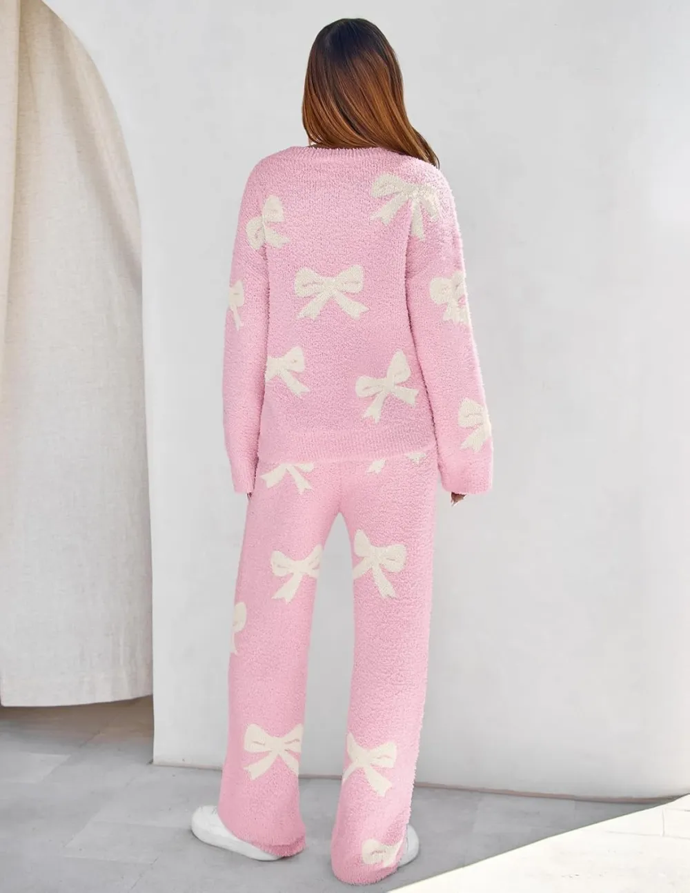 Women's Lounge Sets 2025 Fall Fashion 2 Piece Outfits Sweater Pajama Set