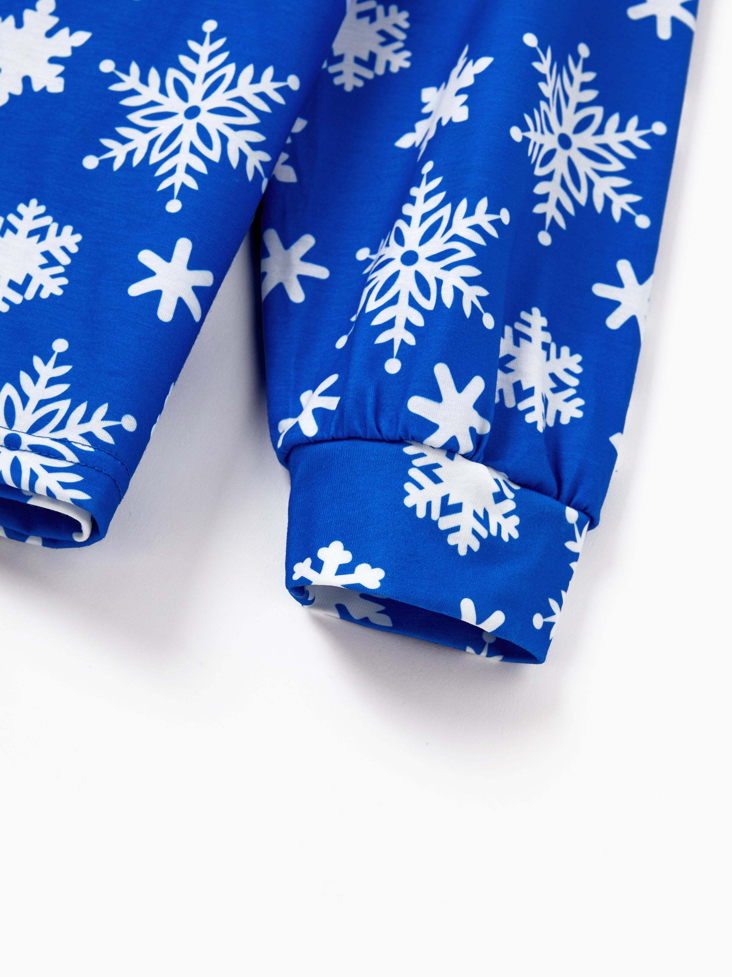 Christmas Matching Family Pajamas Set Snowflake Print Blue PJS with Christmas Socks Blue