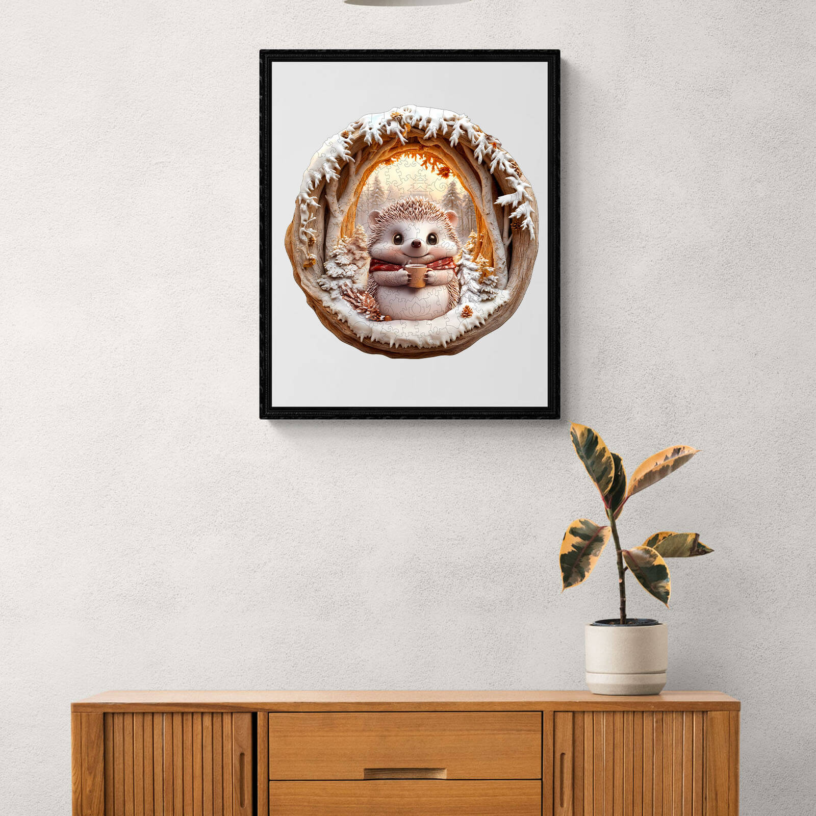 3D Cave Hedgehog Wooden Jigsaw Puzzle