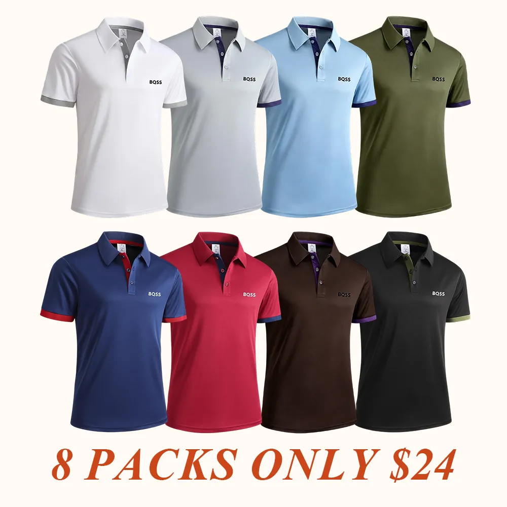 Summer new men's comfortable POLO shirts, classic button-down lapel tops