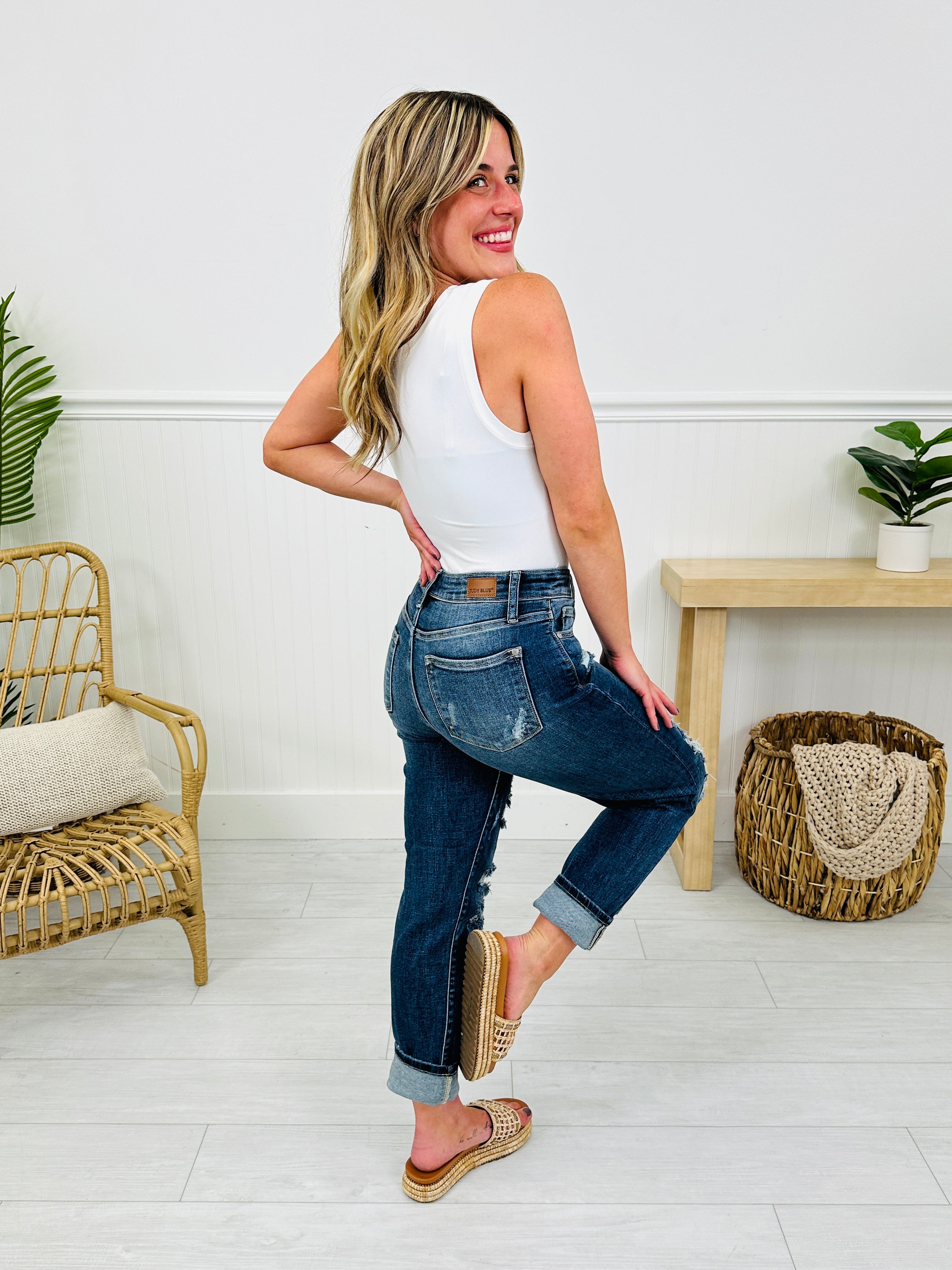 Judy Blue Plus/Reg Now Or Never Cropped Boyfriend Jeans