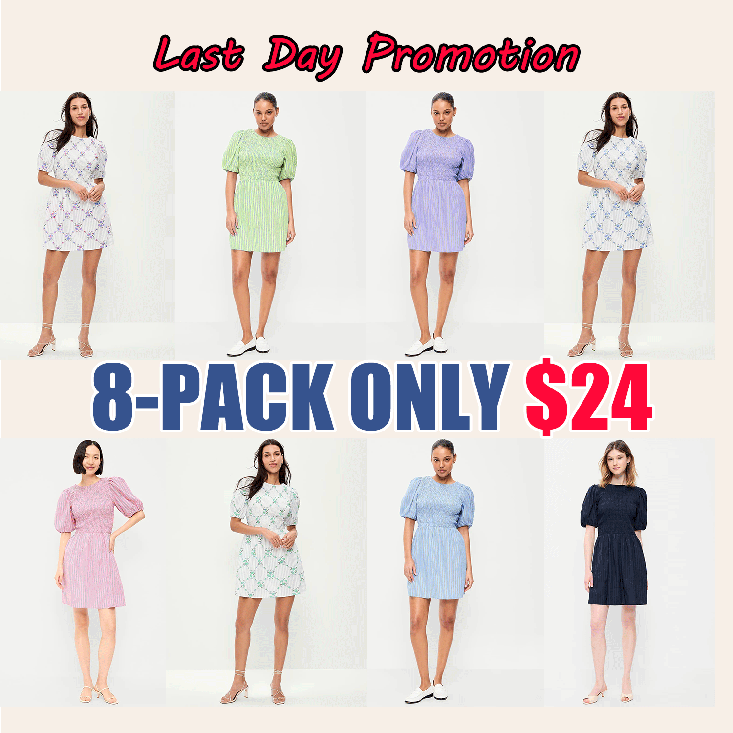 Women’s Smocked Puff Sleeve Flare Mini Dress – Casual Summer Fit