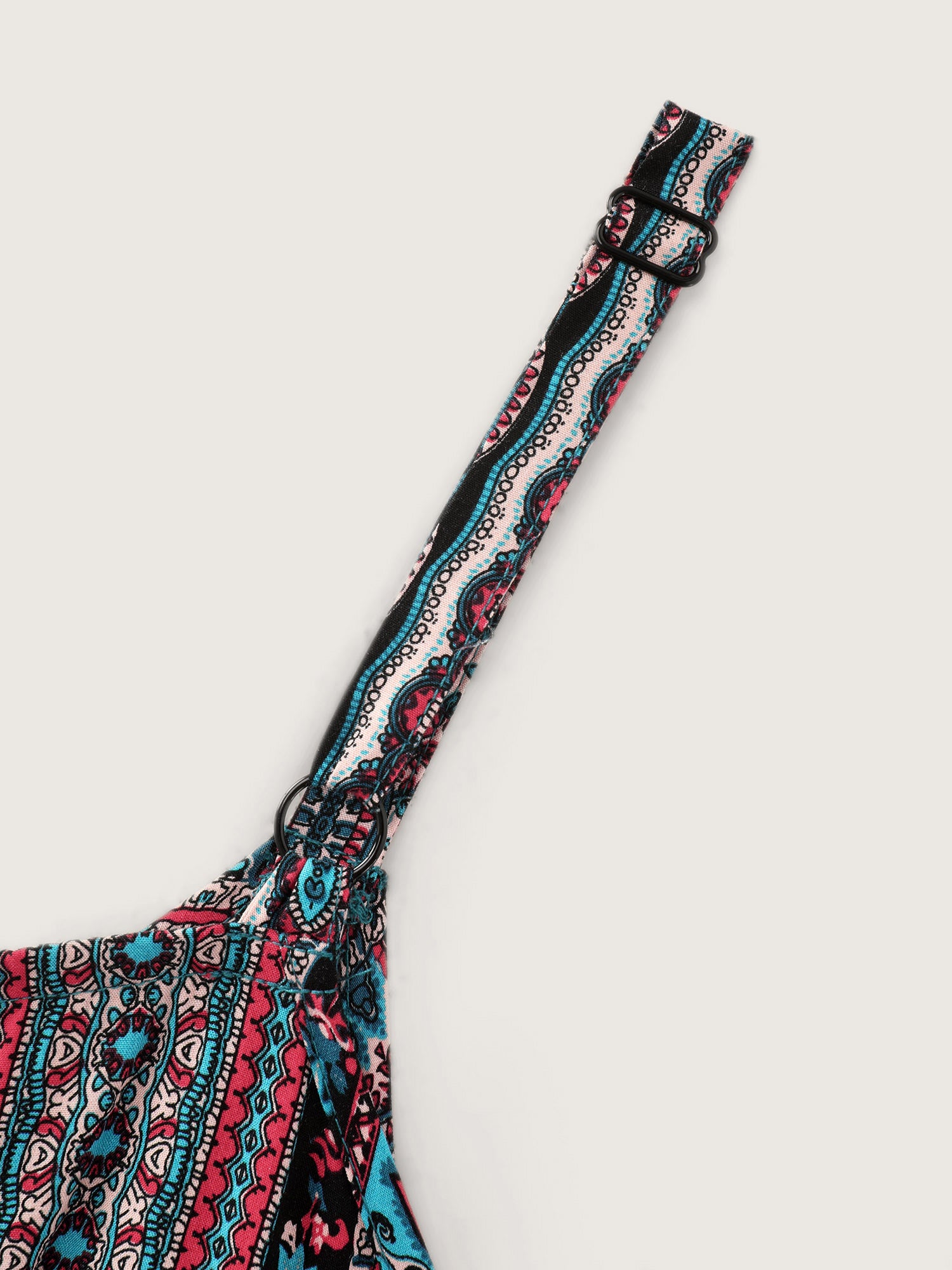 Boho Striped Lace Trim Midi Dress