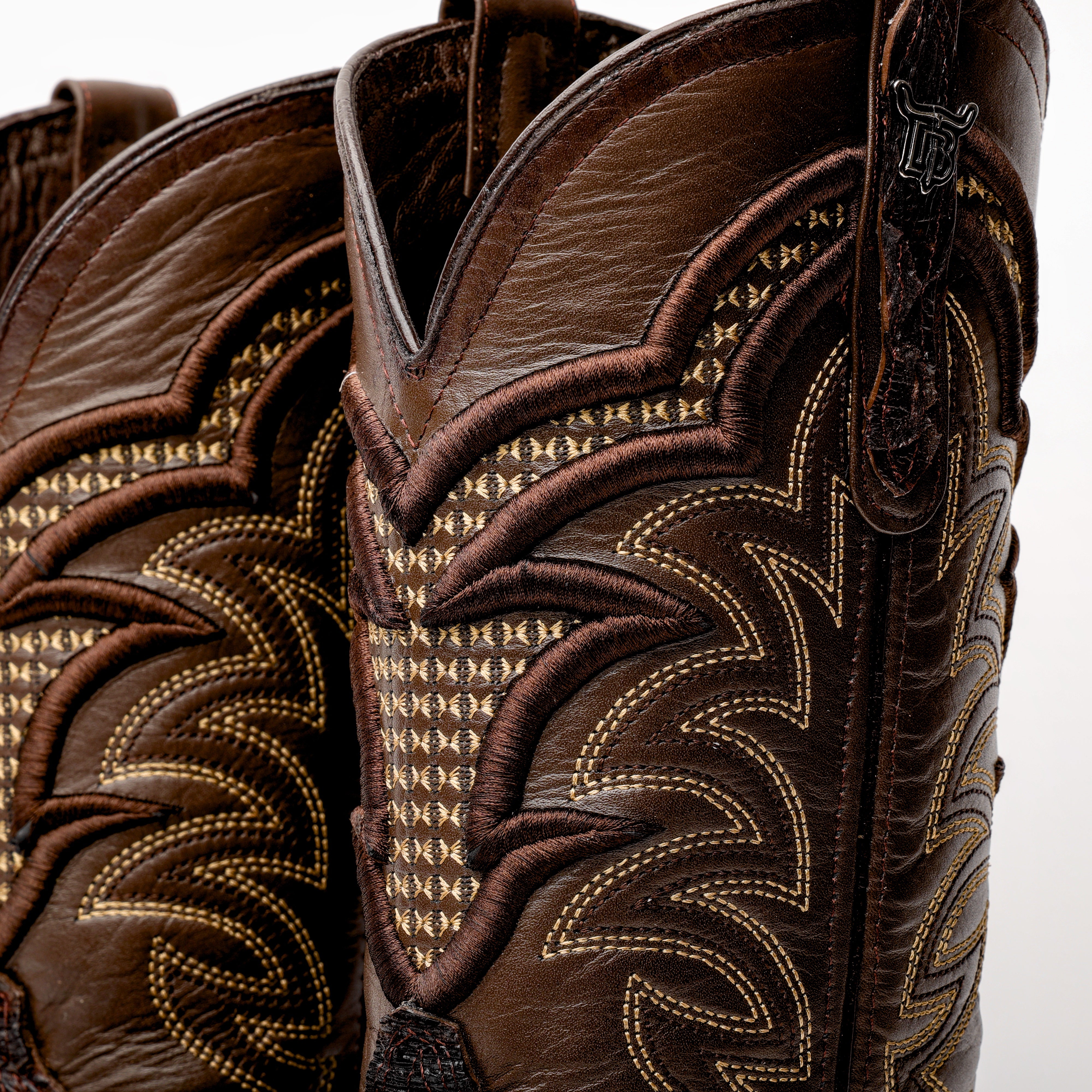 Brown Jumbo Python Leather Boots - Square Toe