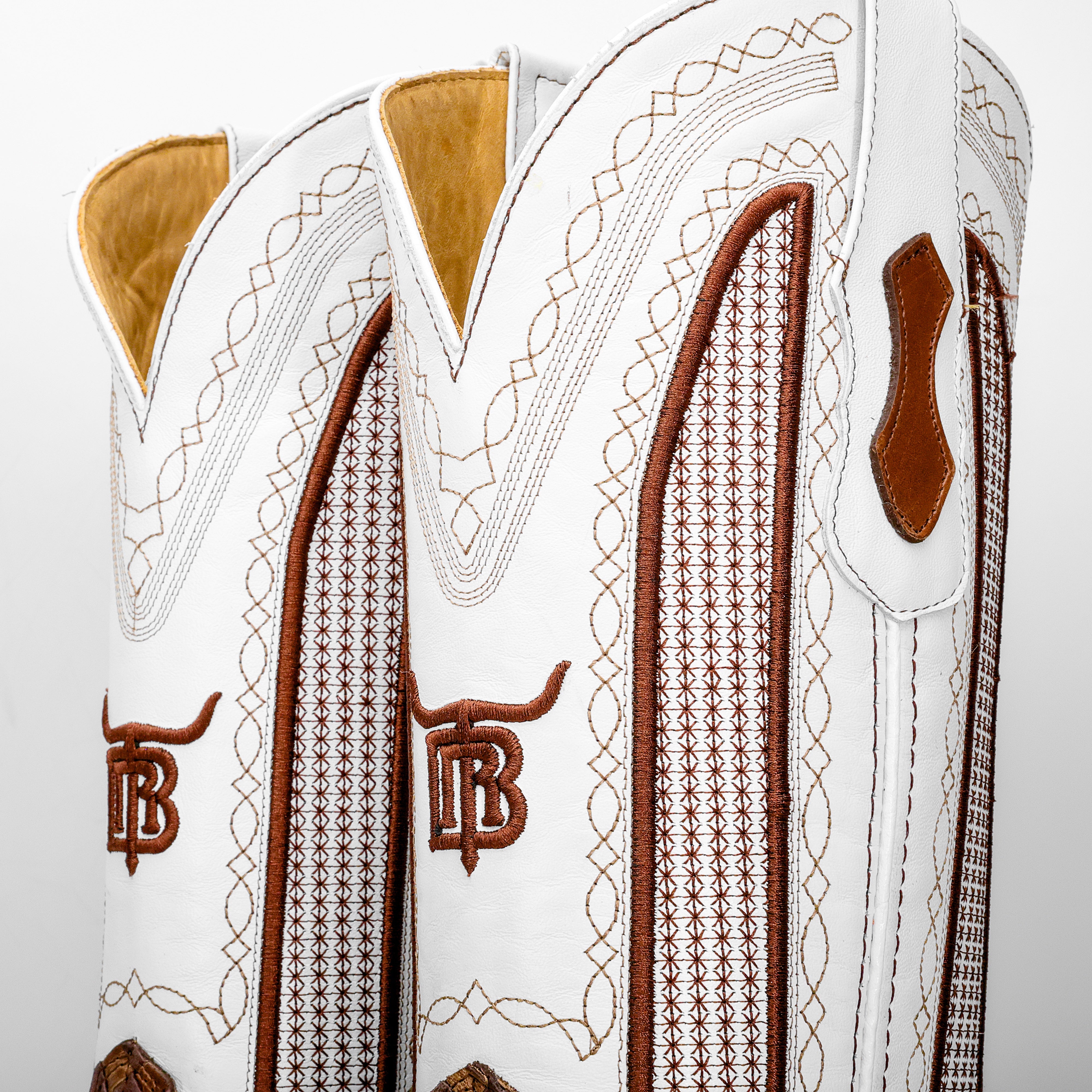 Tan Basketweave Boots -Square Toe