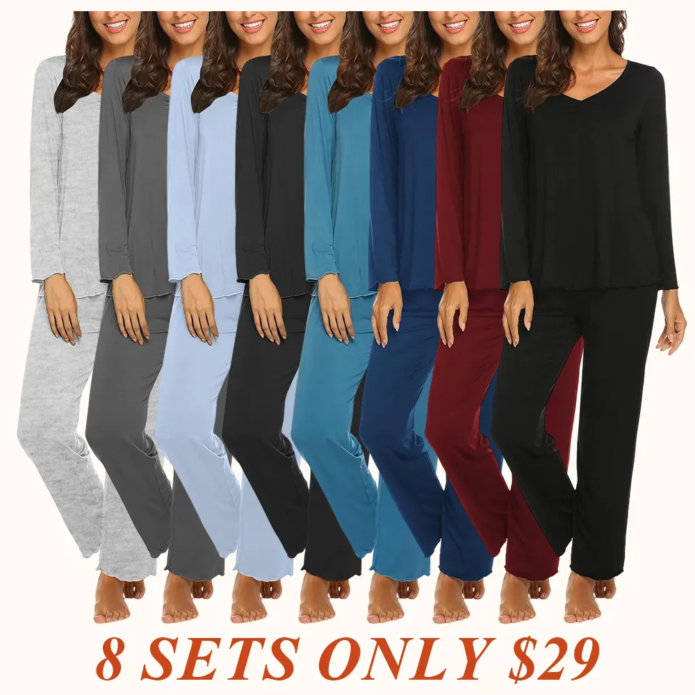 Womens Pajama Sets 2 Piece Lounge Set Fall Winter Pajamas