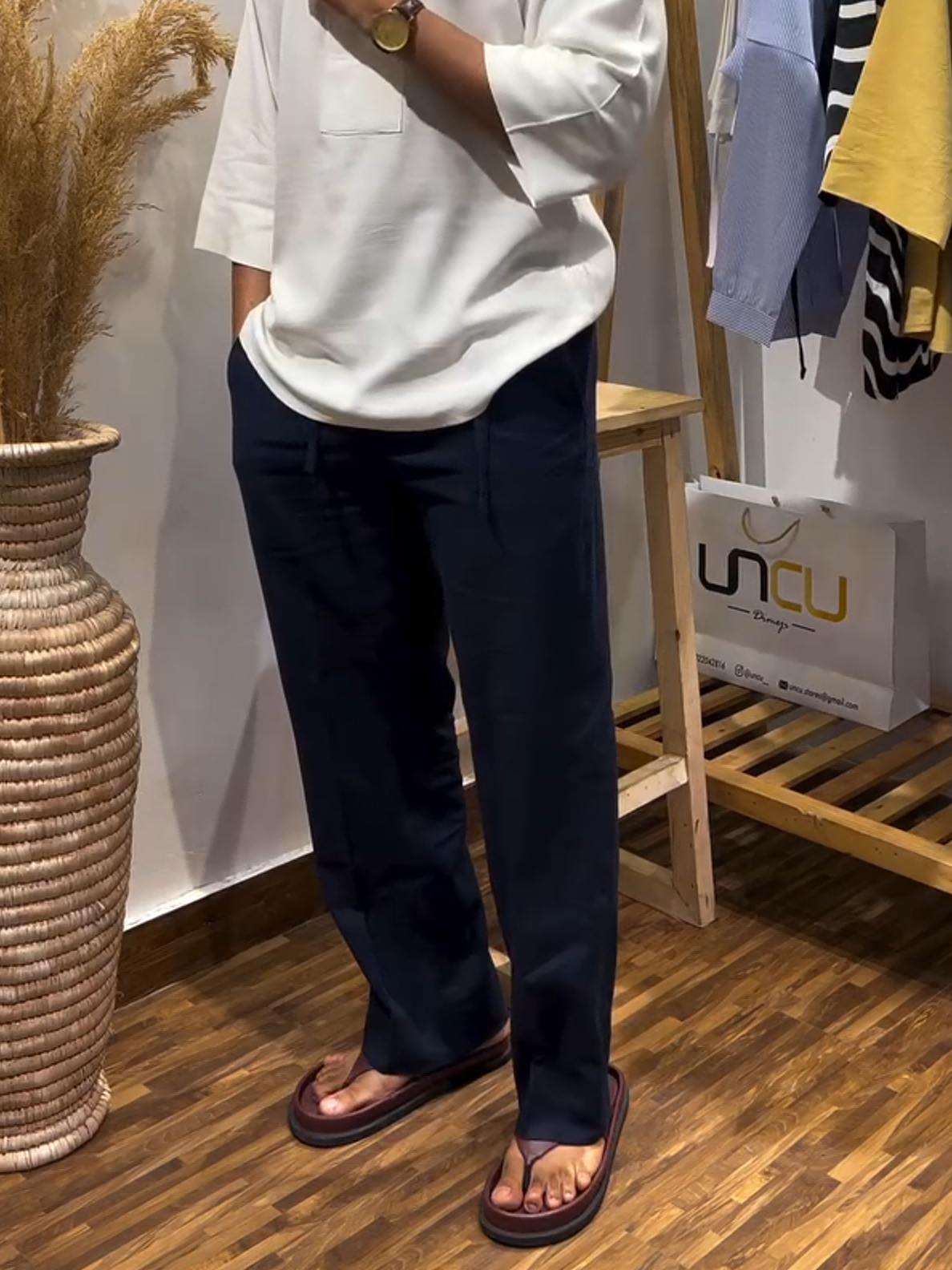 Men's Exclusive Design Cotton and Linen Trousers