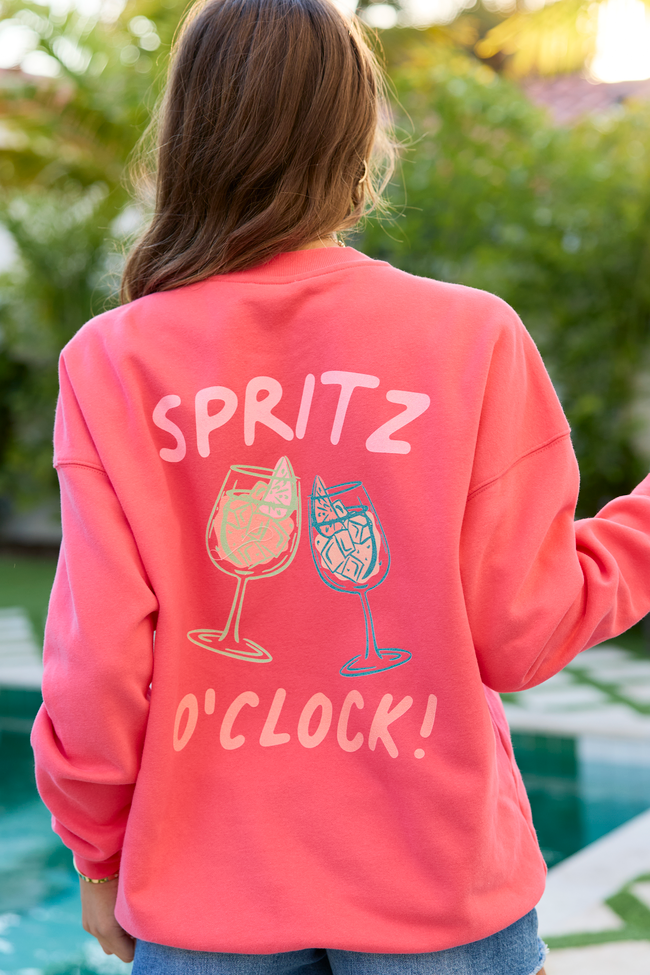 Cin Cin! Light Red Graphic Sweatshirt