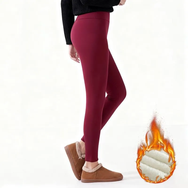 Women Winter Warm Thick Leggings Fleece Lined Stretchy Soft Thermal Sherpa Pants