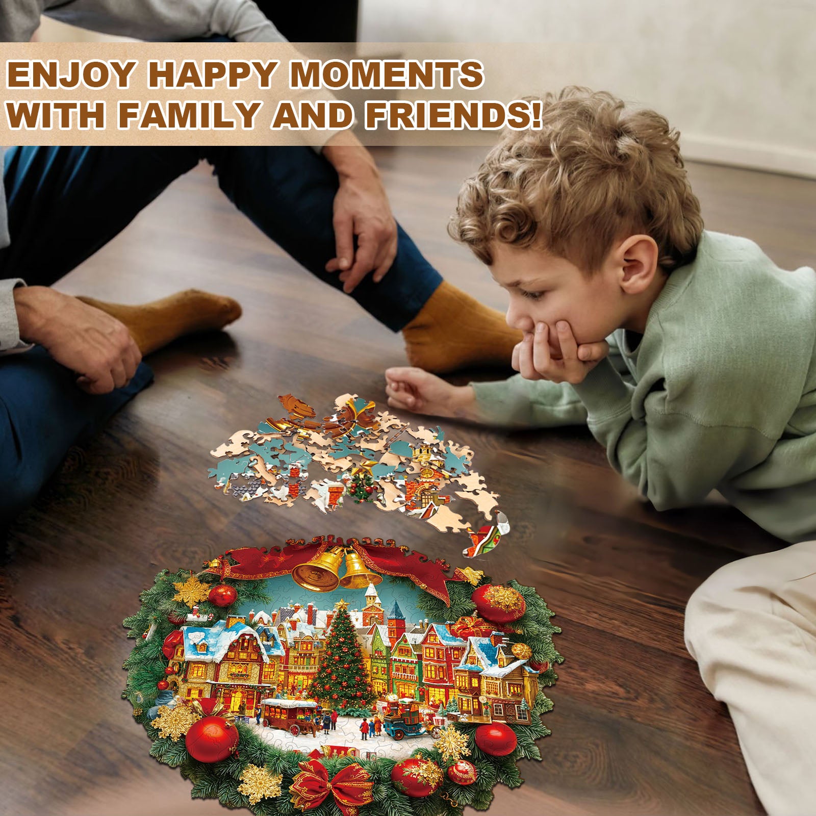 Christmas Wreath Wooden Jigsaw Puzzle