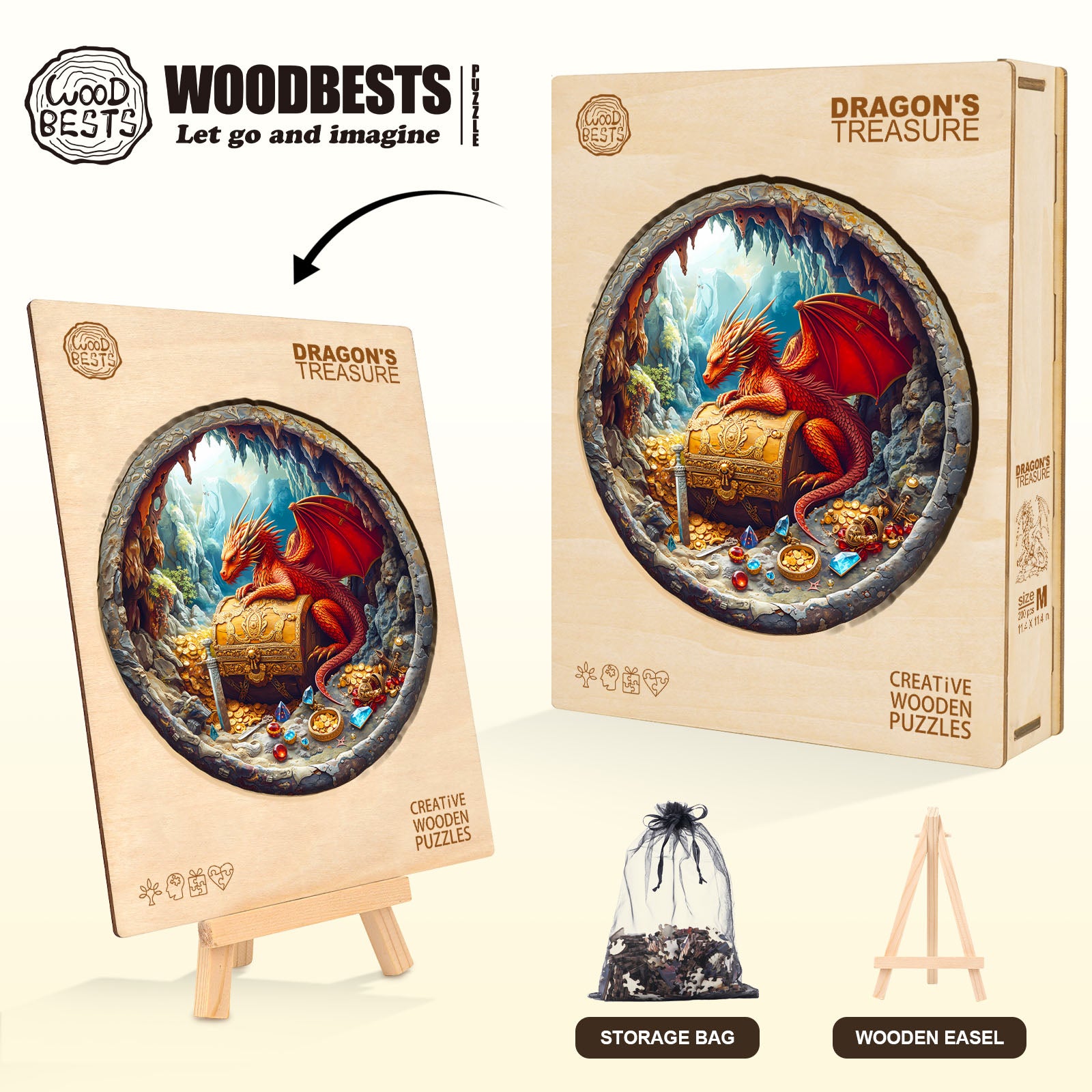 Dragon's Treasure Wooden Jigsaw Puzzle
