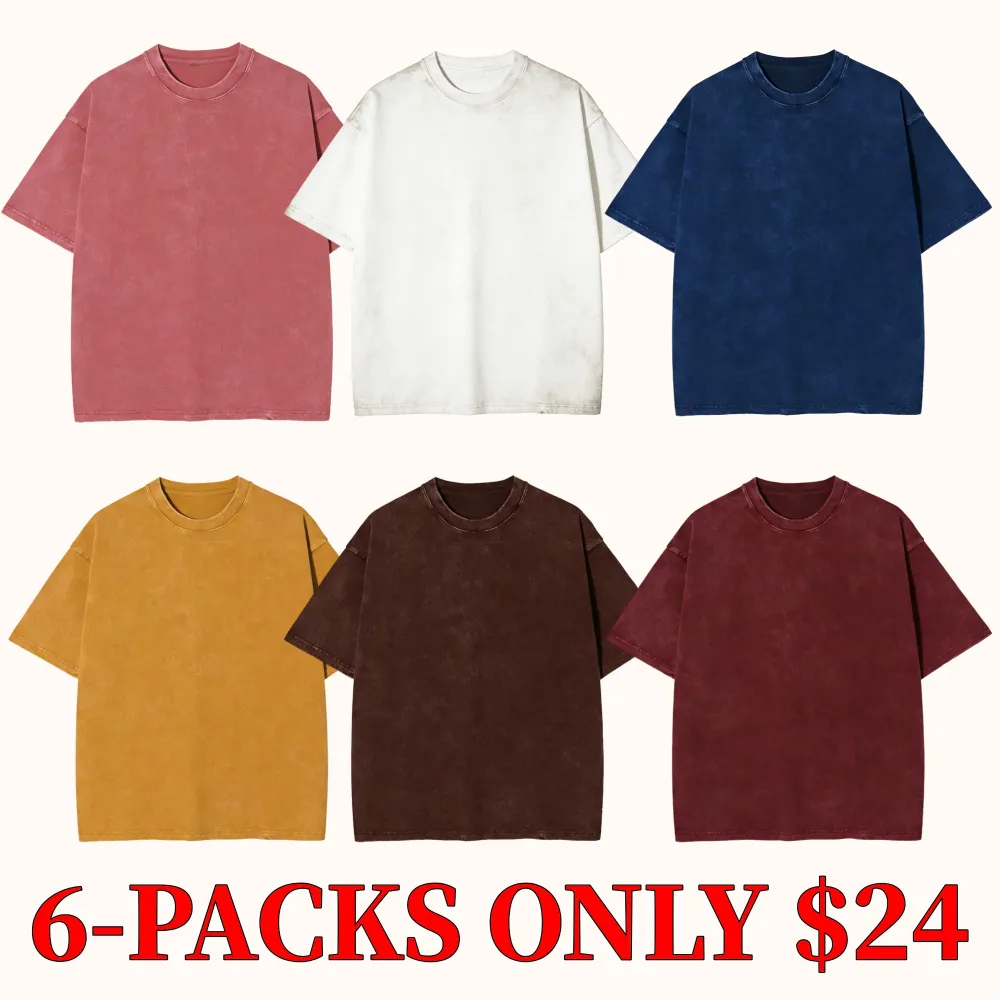 Men's plus-size retro heavyweight fitness T-shirt, pure cotton sports acid washed loose T-shirt