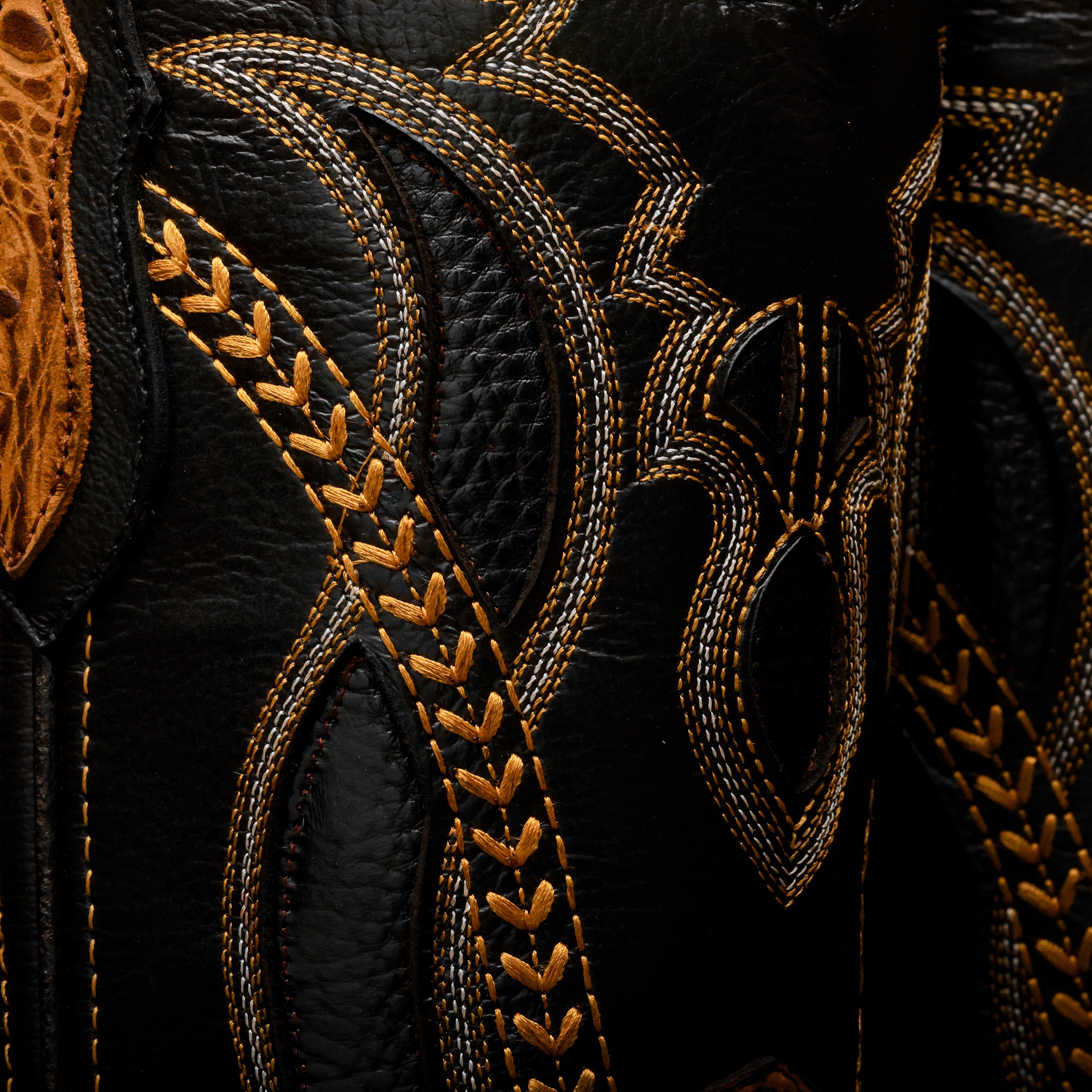 Matte Honey Caiman Hornback Leather Boots - Square Toe