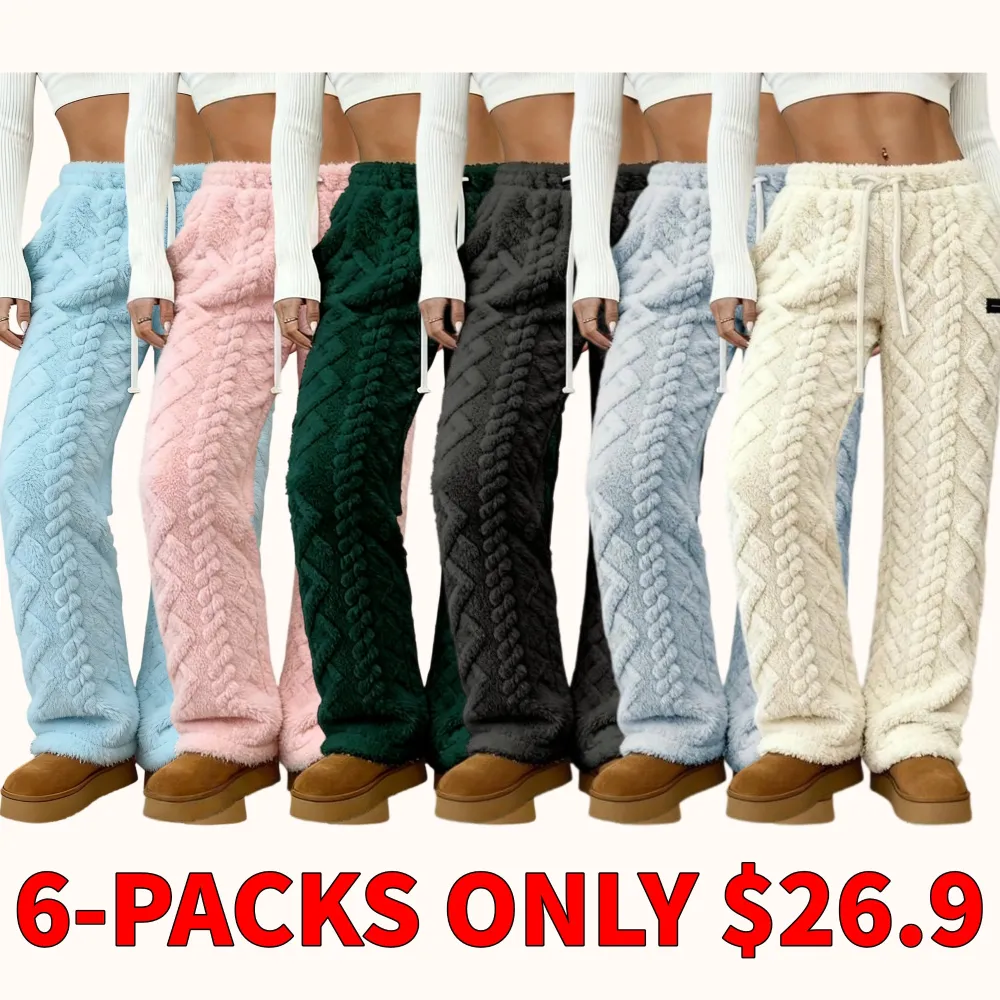 Women's winter fleece-lined casual pants