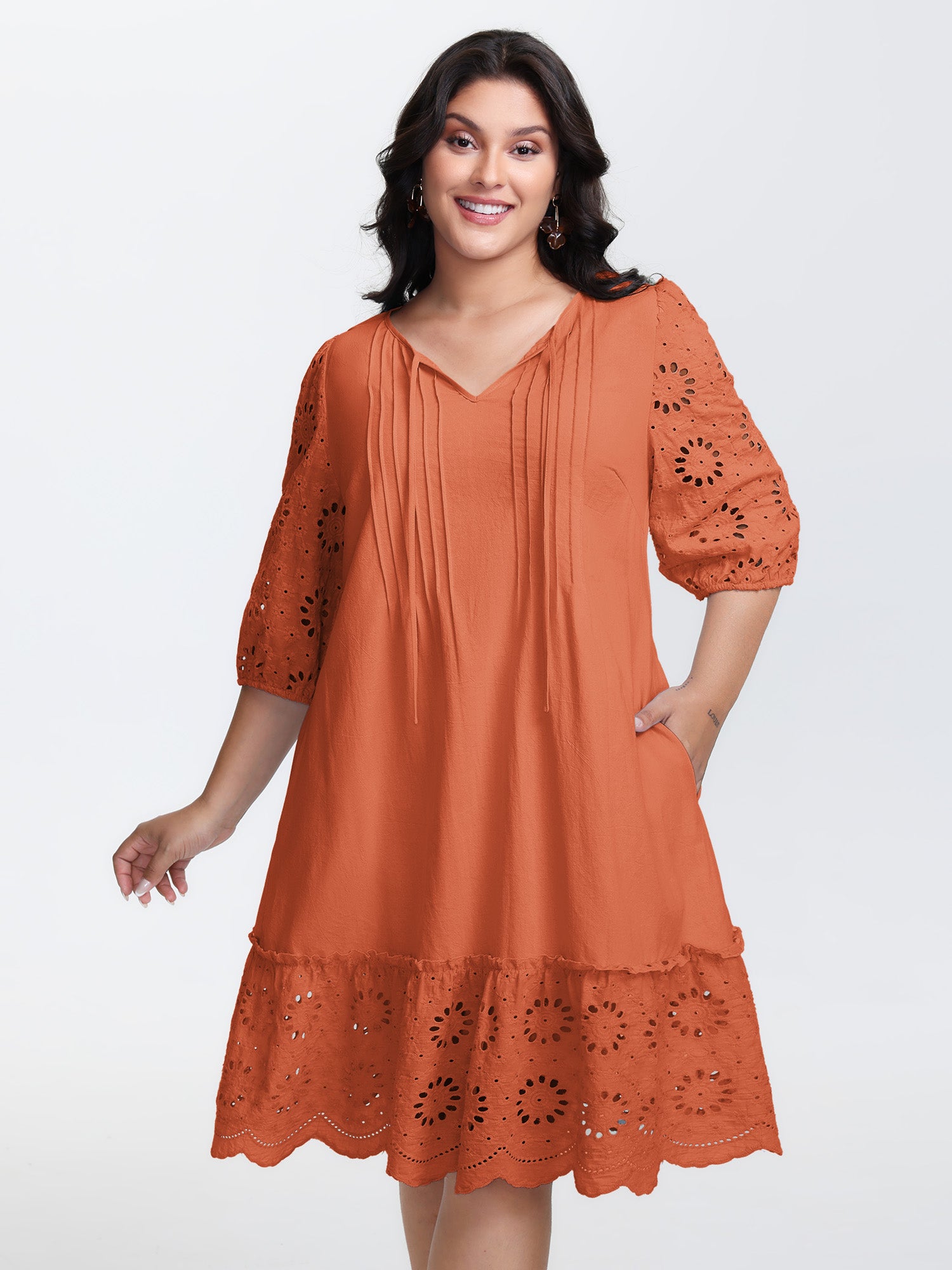 Pure Cotton Cut-Out Detail Mini Dress