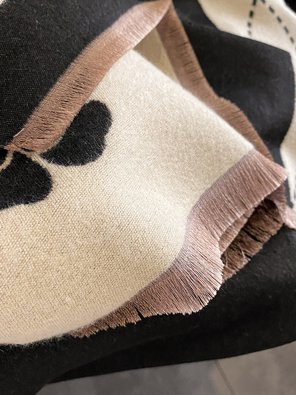 Original Floral Printed Contrast Color Shawl&Scarf