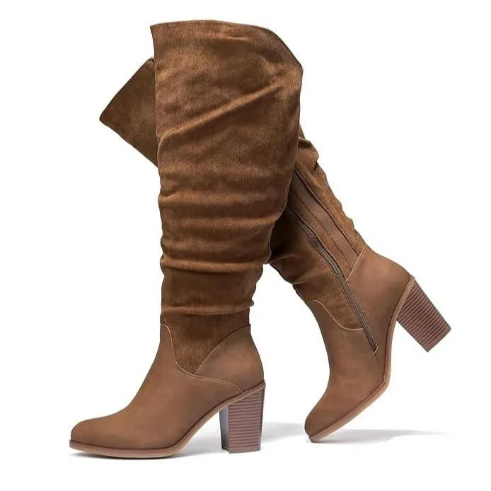 Luoika Women's Extra Wide Calf Knee High Boots