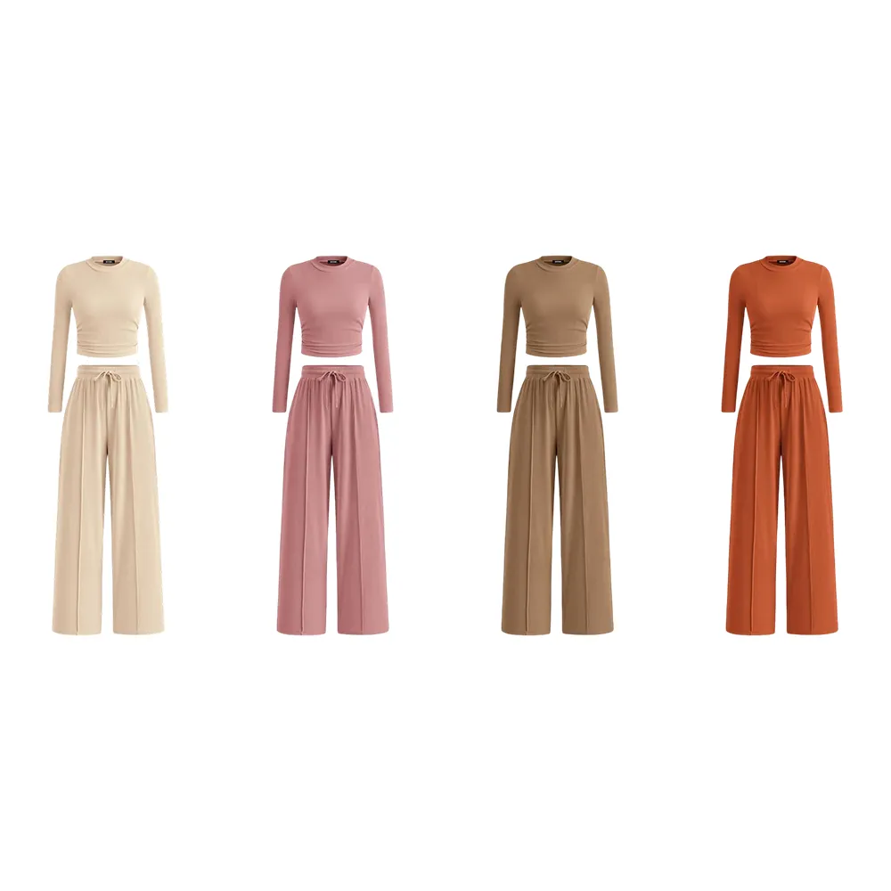 Women's 2-Piece Set – Top & Wide-Leg Pants