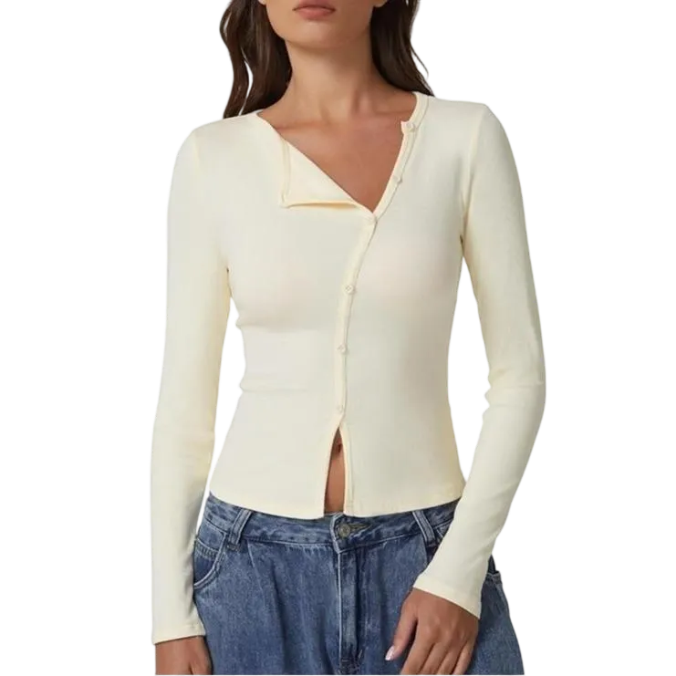 Women's Long Sleeve Ribbed Crewneck Shirts