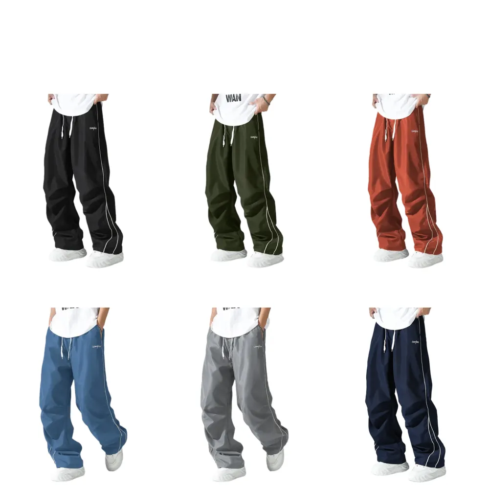 Men's Athletic Pants — Straight-Leg Trousers for Outdoors, Hiking, Running, and Fitness (With Pockets)