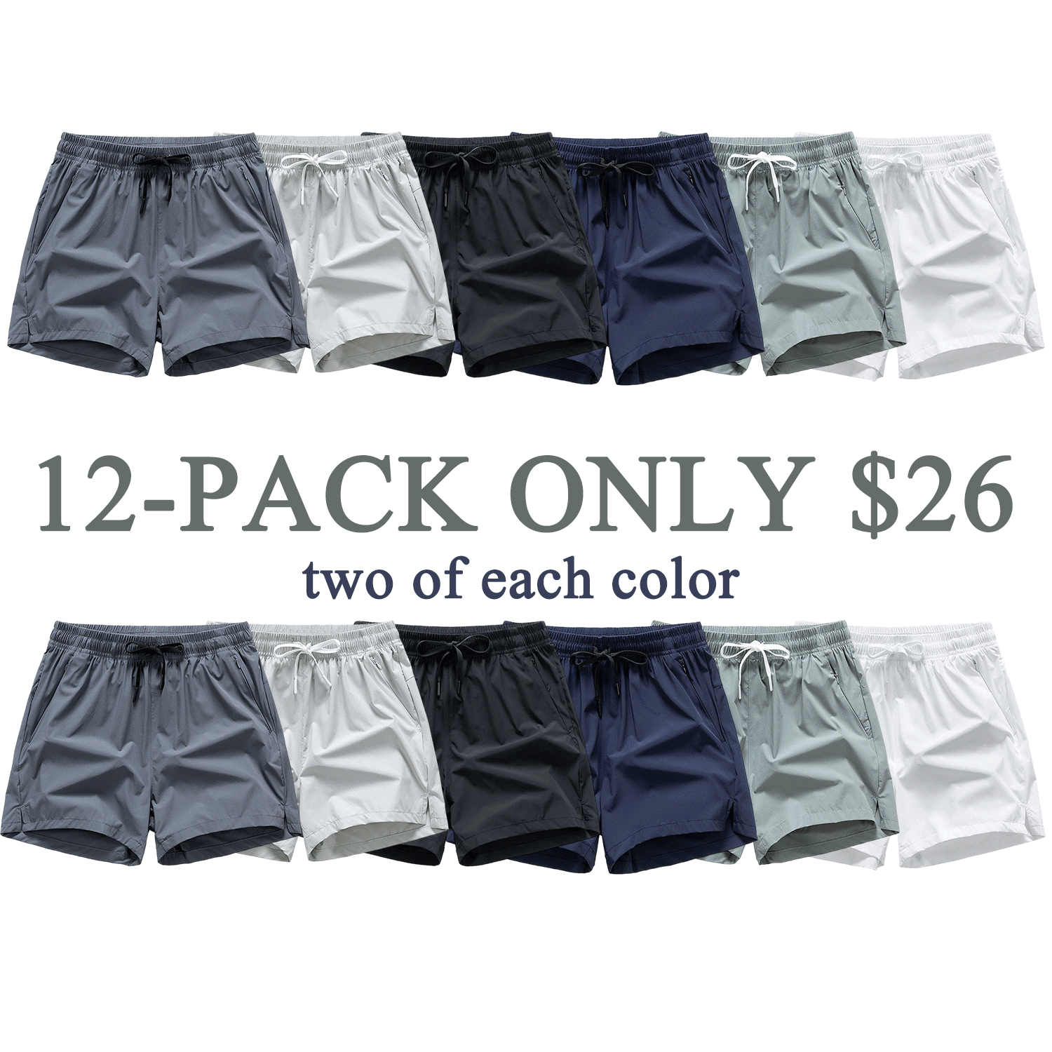 Men’s Breathable Drawstring Shorts with Zipper Pockets