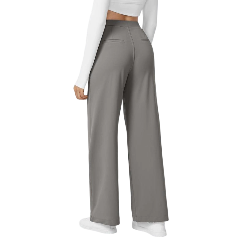 Women High Waisted Pocket Straight Leg Work Pants