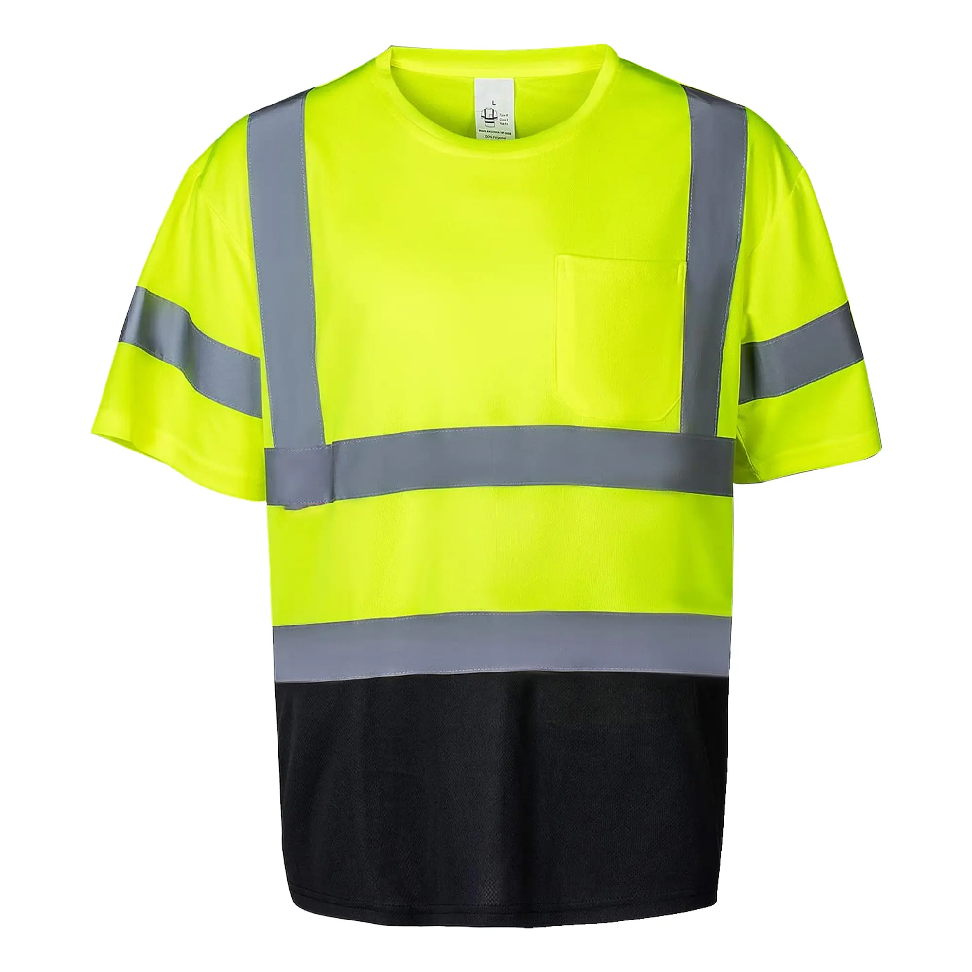 Men’s High Visibility Reflective Work T-Shirt – ANSI Style Safety Tee