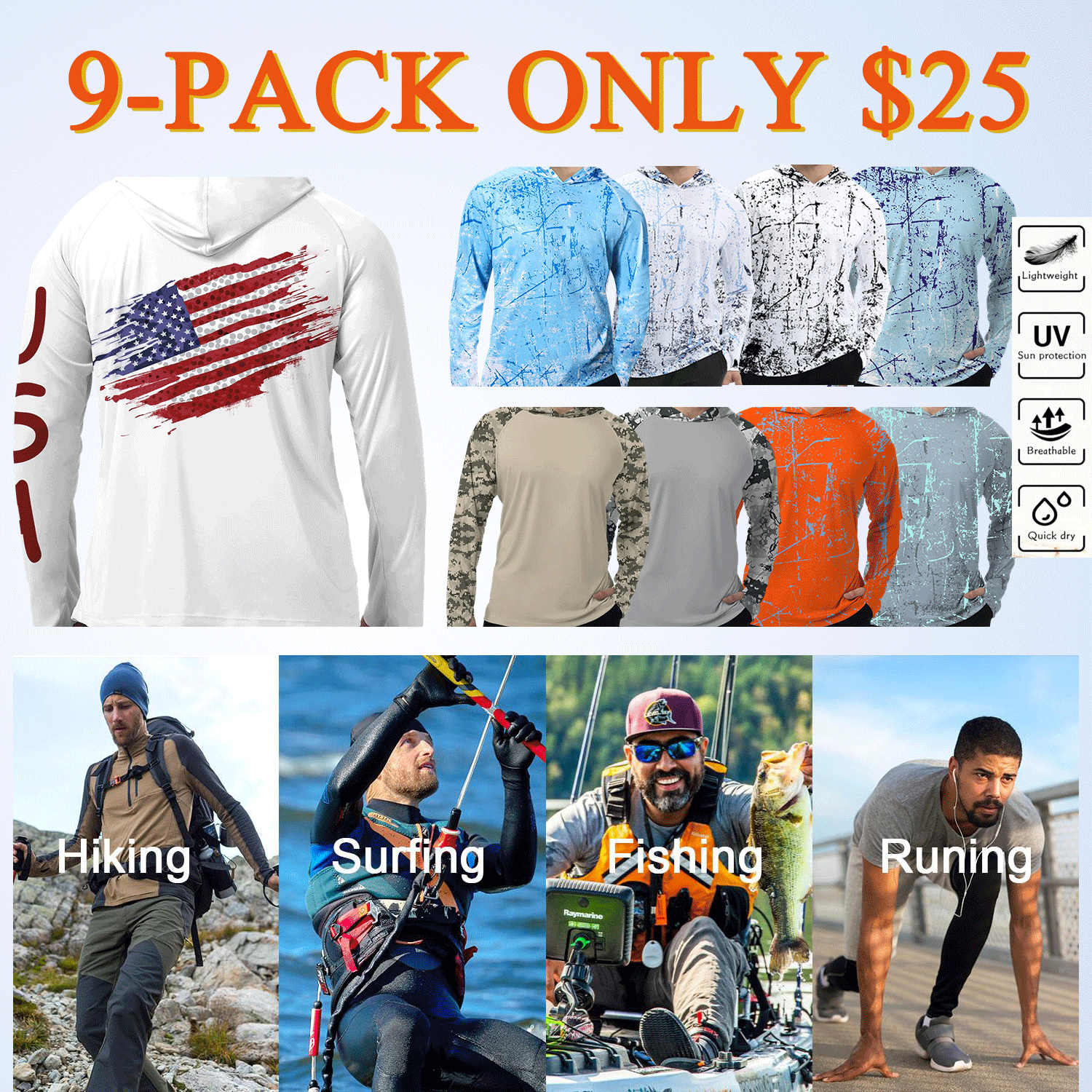 ☀️ Men's UPF 50+ Sun Protection Hoodie Shirt