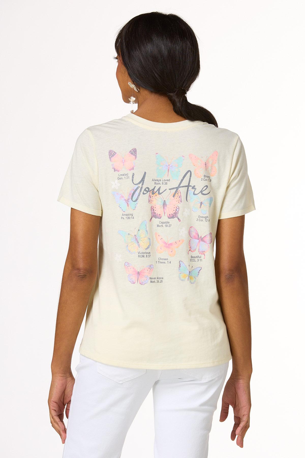 Inspirational Front Back Butterfly Tee