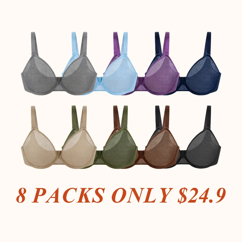 Bra Summer Breathable Unlined Soft Sheer Mesh Underwire Support Transparent Lightweight Non Padded Minimizer Bra