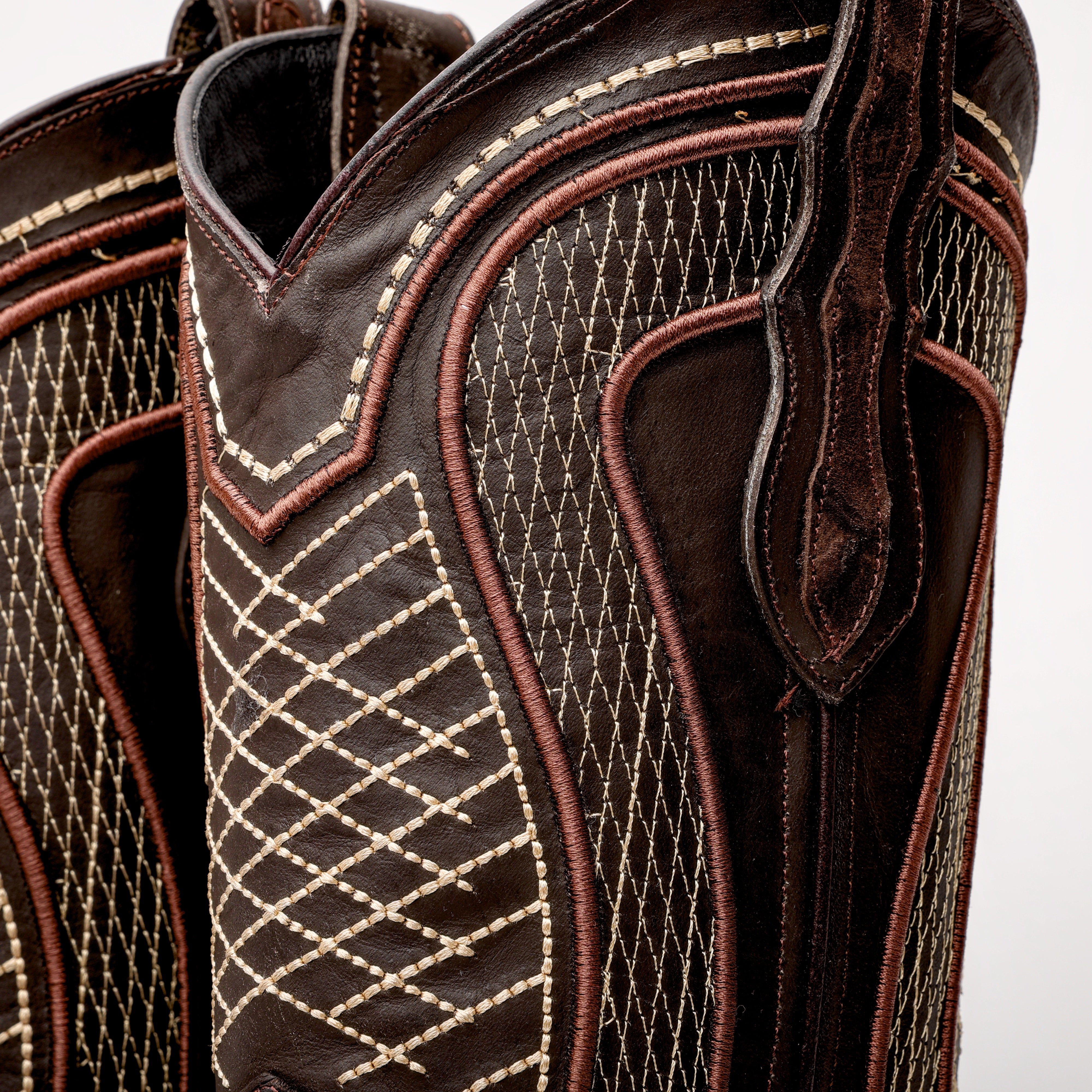 Matte Chocolate Pirarucu Leather Boots - Square Toe