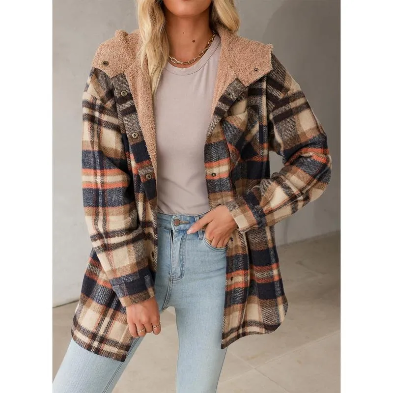 Women's Flannel Hooded Plaid