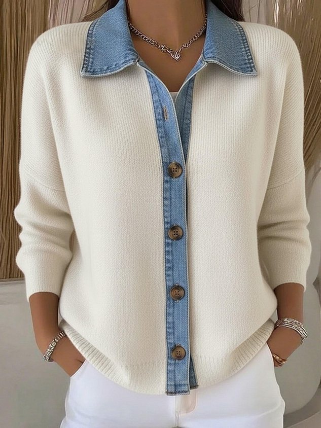 Knitted Shawl Collar Casual Cardigan