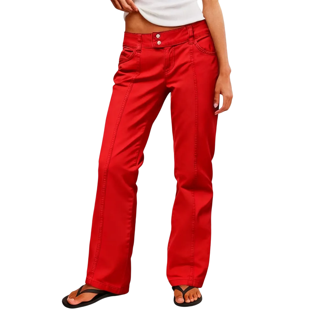 Women's mid-rise straight leg pants