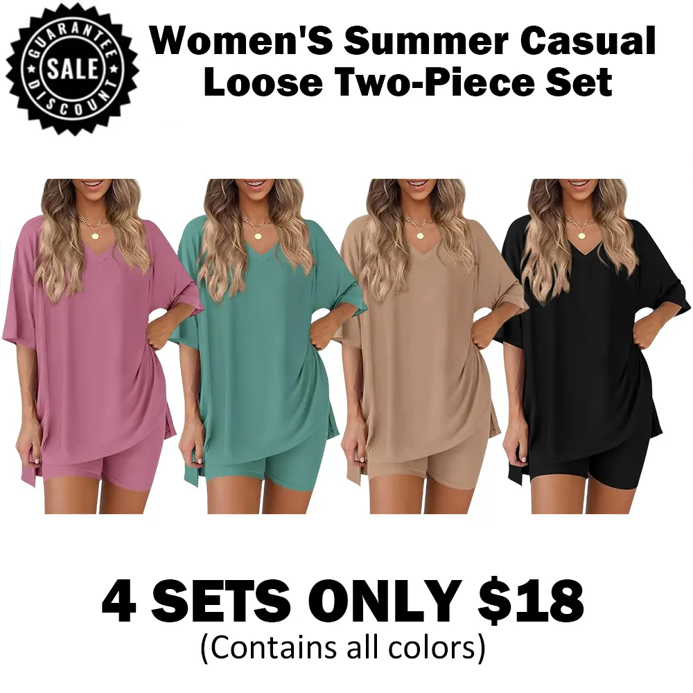 🔥Women's Casual Loose Two-Piece Set (With pocket)🔥8-Pack - All Colors Included, Only $24