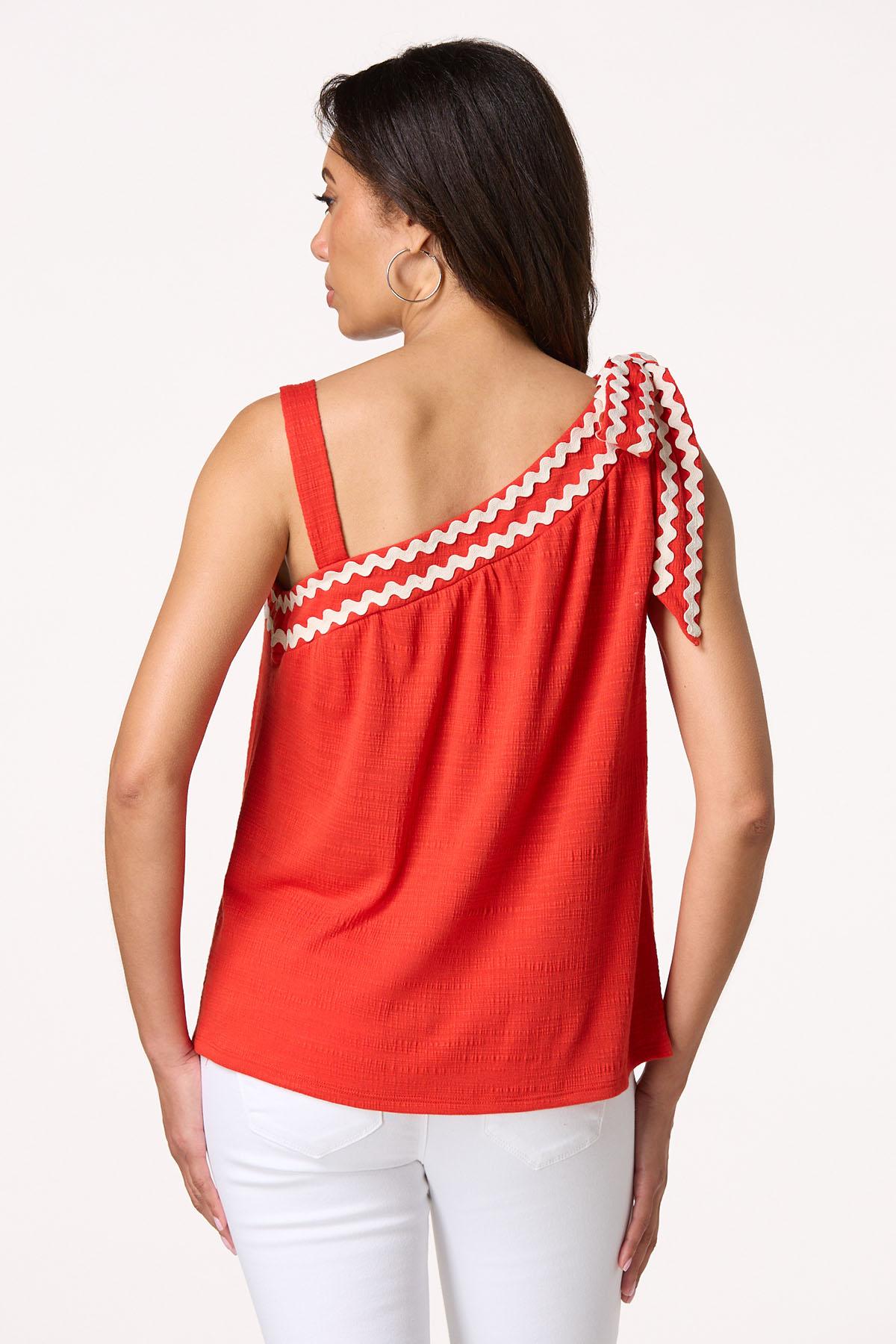 Tie One Shoulder Ric Rac Top