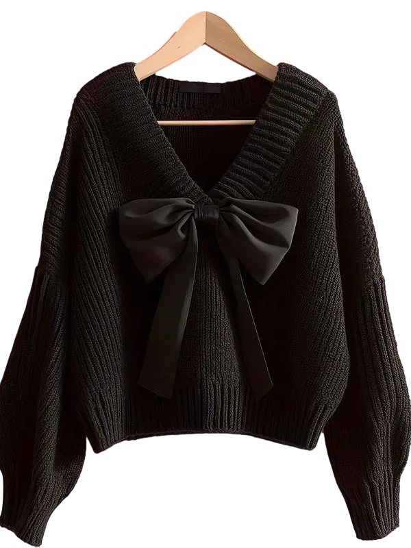 Women's Casual Bow Knit Sweater