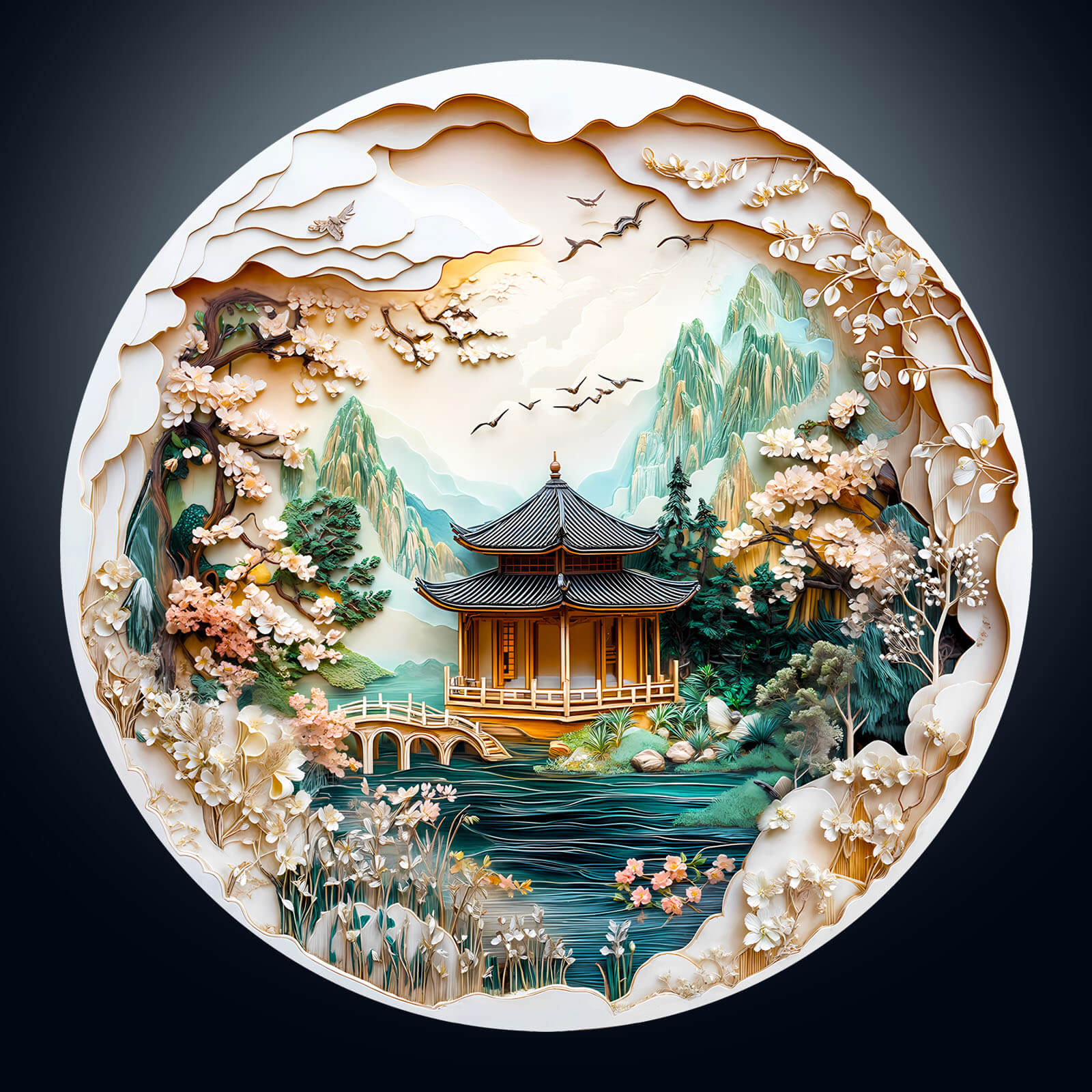 3D Chinese Landscape Painting Wooden Jigsaw Puzzle