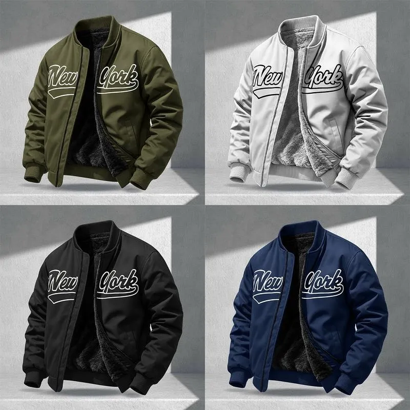 Letter Print Sports Jacket, Men's Casual Jacket, Fashionable College Baseball Apparel
