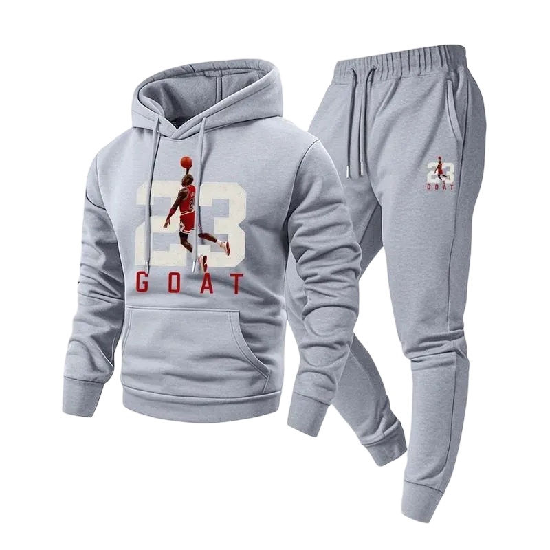🔥Last day promotion Men's Minimalist Goat-Print Tracksuit Hoodie & Sweatpants Set