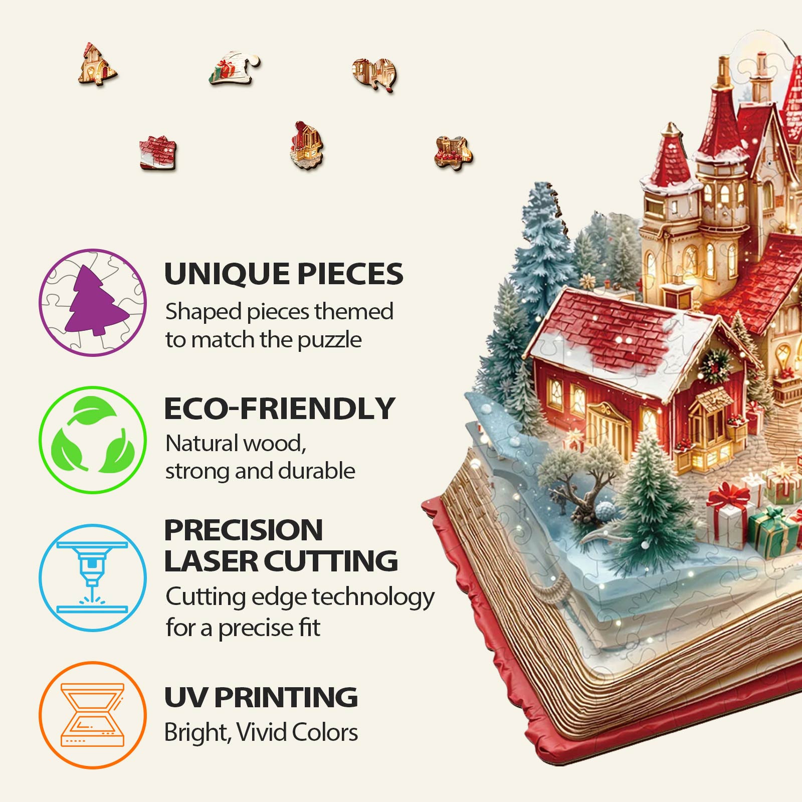 Christmas Pop-up Book Wooden Jigsaw Puzzle