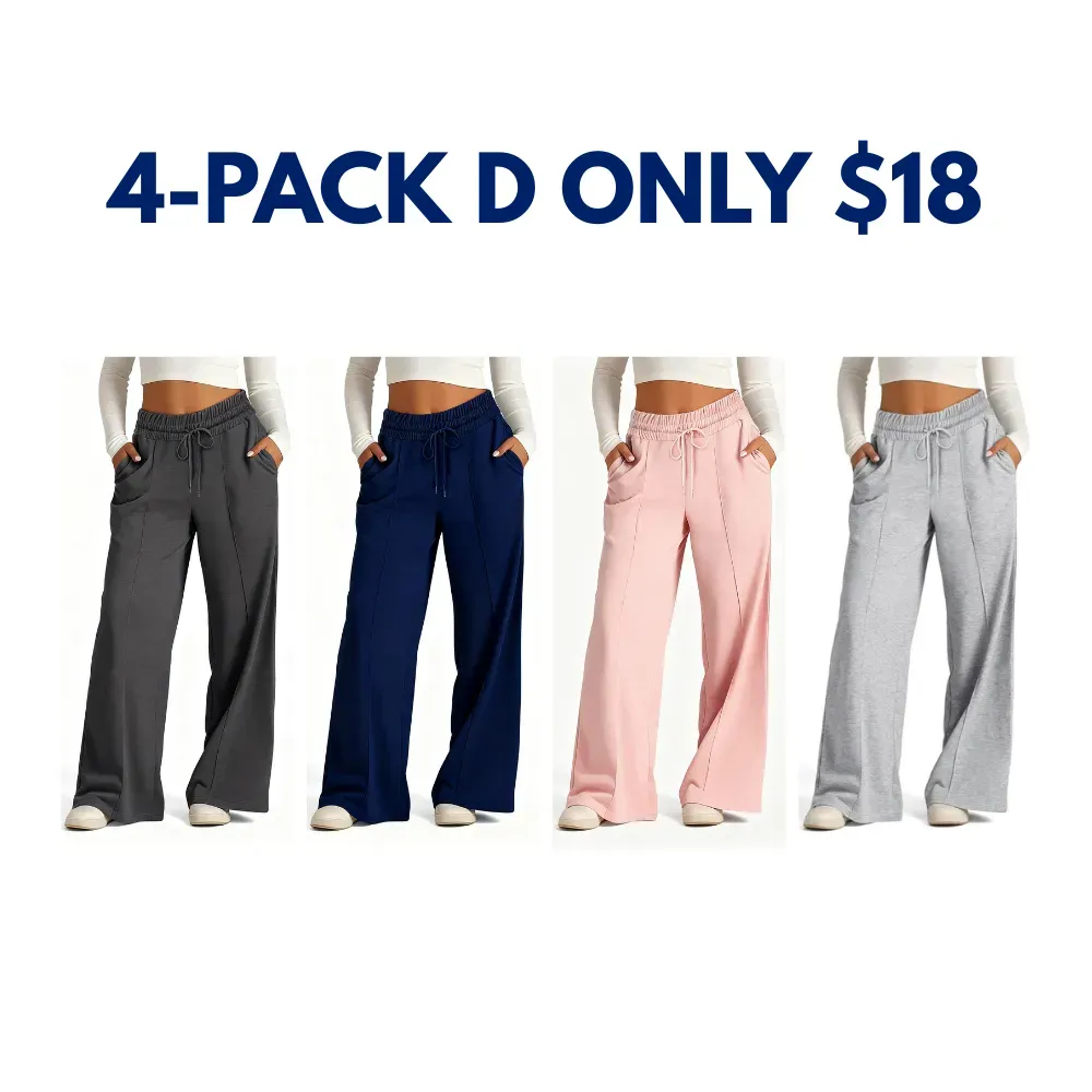 🎅Christmas Promotion 🎁Women's Wide Leg Sweatpants Casual Loose Solid Color Pants