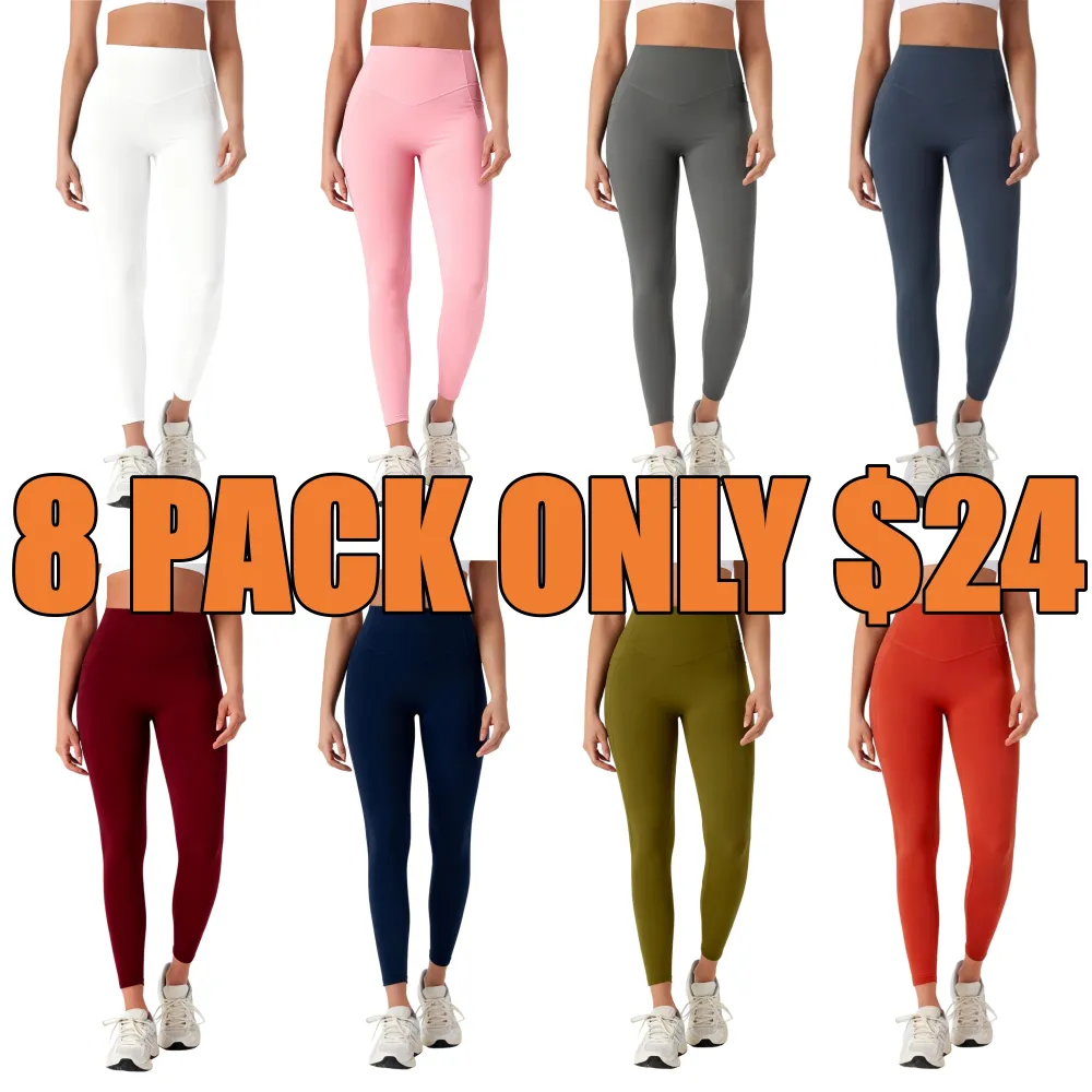 Leggings High-Waist Straight-Leg  Soft Gym Yoga Pants